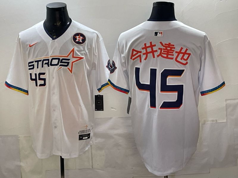 Men 2026 Houston Astros #45 Imai White 4th generations Nike MLB Jersey style 04
